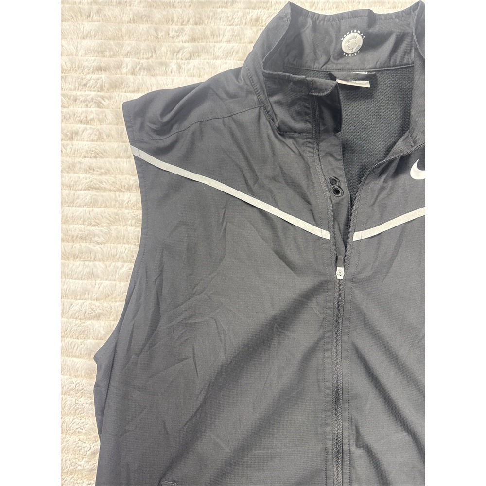 VTG Nike Athletic Black Zipped Running Vest Men Large Bowerman Series NICE - Picture 6 of 16